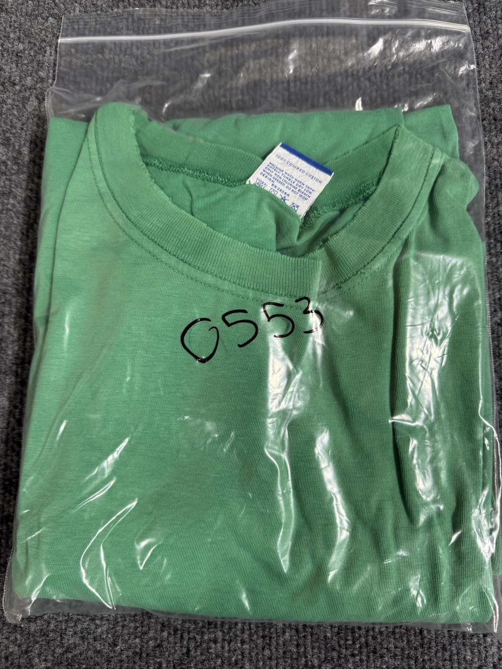 Vintage Champion Shirt Mens 2XL Green Solid Crewneck T-Shirt Tee USA Made Top - Picture 10 of 10